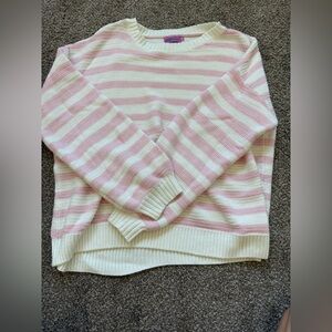 Edikted women’s pink and white striped sweater size xs